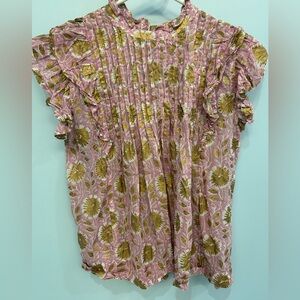 Oliphant pintuck ruffle top